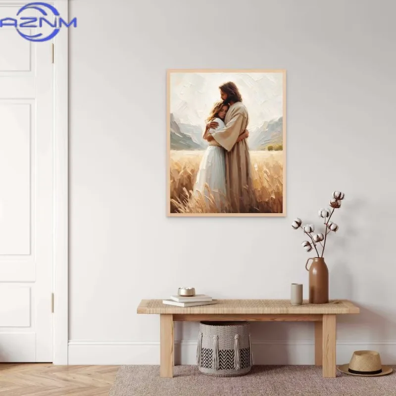Modern Christian Believer Poster Jesus Praying Shepherd Bible Verse Easter Canvas Painting Wall Art for Kids Room Home Decor