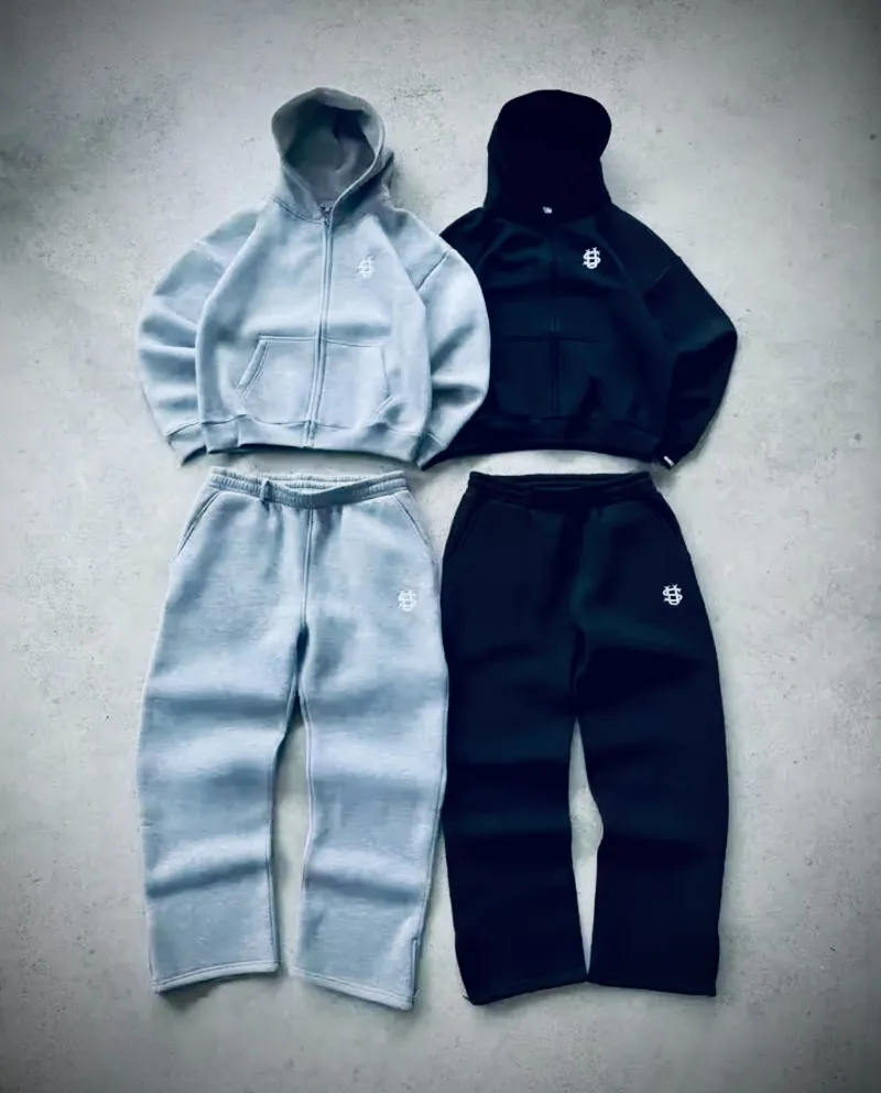 

New 2025 Letter Embroidery Zipper Casual Men Suit Y2K Men's Harajuku Fashion Women Retro Hoodies Couple Sweatshirts Sweatpants