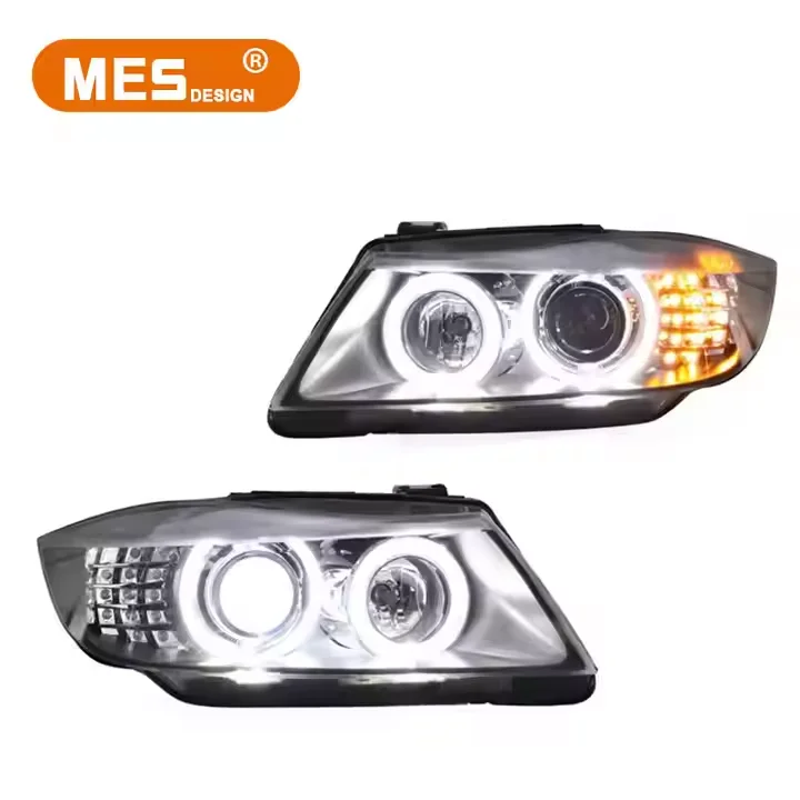 SJC For BMW 3 Series E90 Car Accessories 2005-2012 LED Headlights Upgrade Led Angel Eyes Plug And Play DRL With 320i 330i view 3