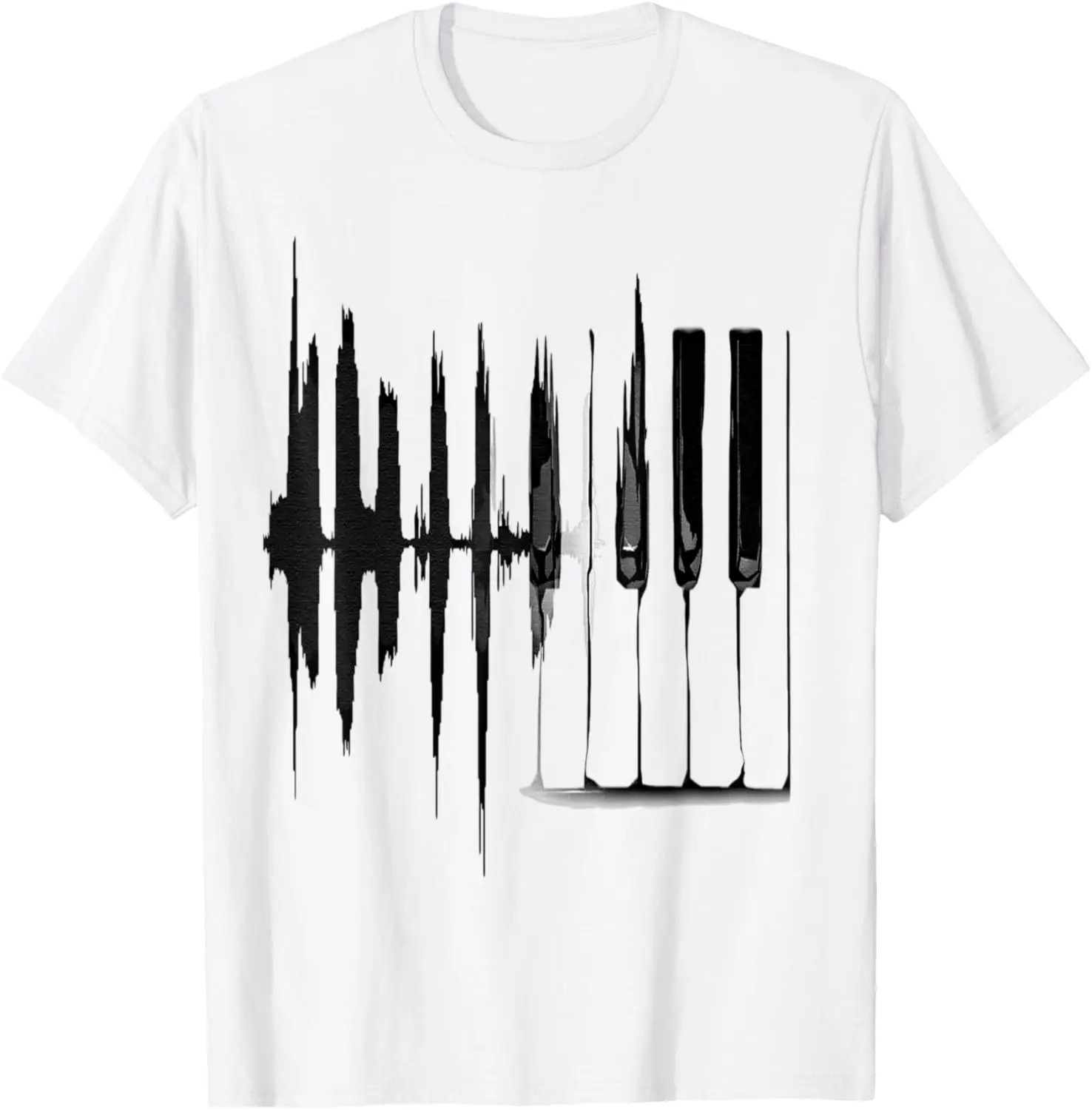 Keyboard Heartbeat Cool Piano and Organ Player Novelty Item T-Shirt Custom Printed Graphic T Shirts Mens Clothing Ropa Hombre