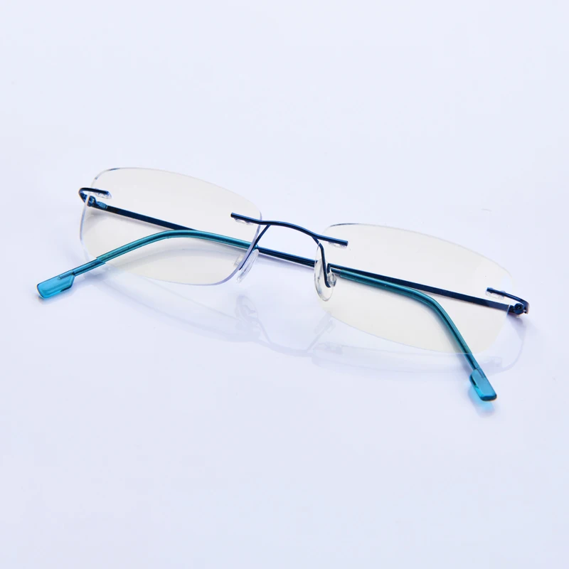 Männer Lesebrille Randlose Cut Presbyopie Brille Anti Blau Licht Schmale Quadratische Brillen Rezept Rahmen – Detail 8