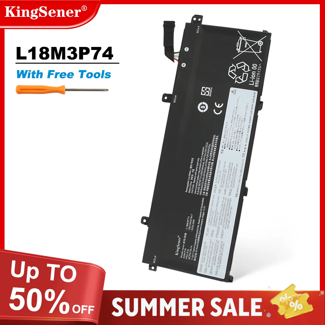 

KingSener L18C3P72 Battery For Lenovo ThinkPad T490 T495 P43S P14s 1st Gen T14 G1 L18C3P71 L18L3P73 L18M3P74 L18M4P73 L18M4P74