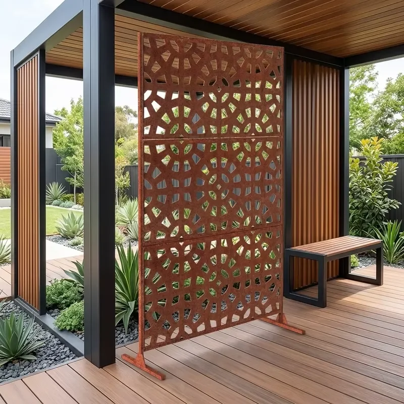 Modern Aluminum Alloy Cut Foldable Privacy Screens for Outdoor Garden Home Decor