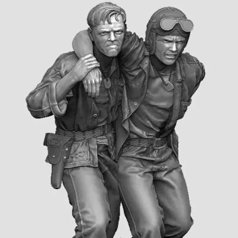 

1/35 Scale Resin Figure Assembled Model Kit WW2 USMC Wounded Tankers Set 2 People Hobby Miniature Toy Unassembled and Unpainted