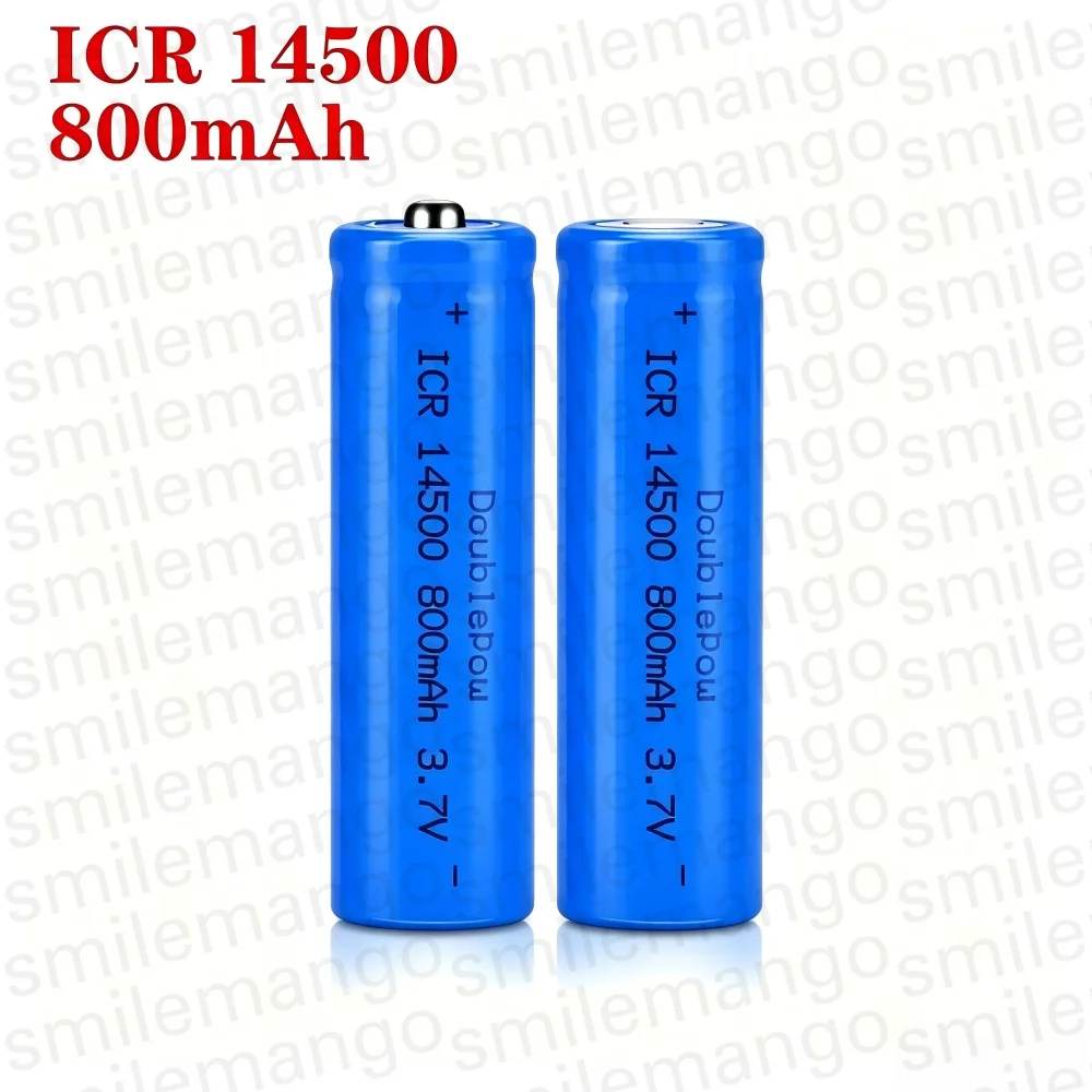 Adequate Capacity 14500 800mAh 3.7V Li-ion Rechargeable Batteries AA Battery Lithium Cell for Led Flashlight Headlamps Torch