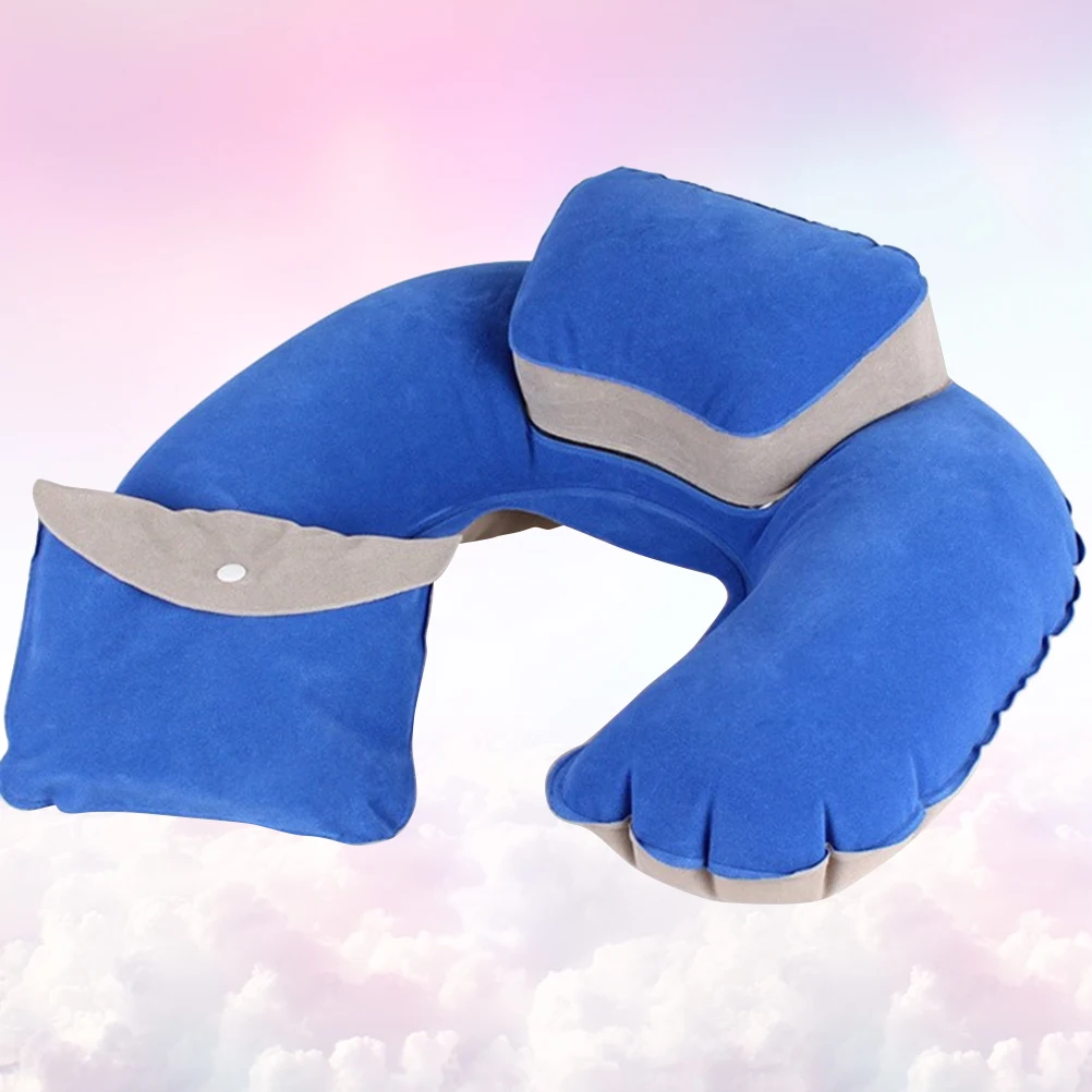 

Folding U Shape Inflatable Pillow Head Neck Cushion For Travel Car Plane Outdoor Lightweight Portable Pillow For