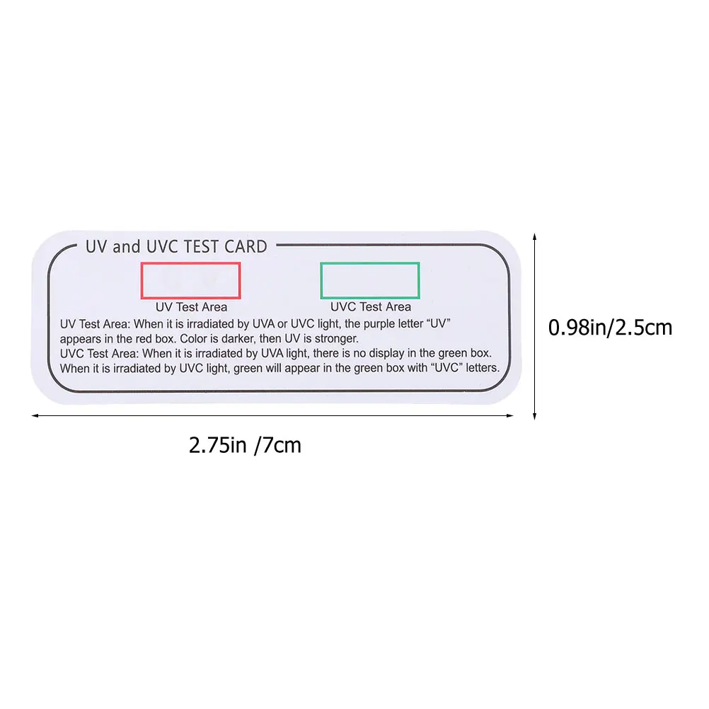 6pc Light Test Cards Portable UVC-UVA Test Strip Suitable for UV Test Area and UVC Test Area Professional UVA and UVC Test Cards