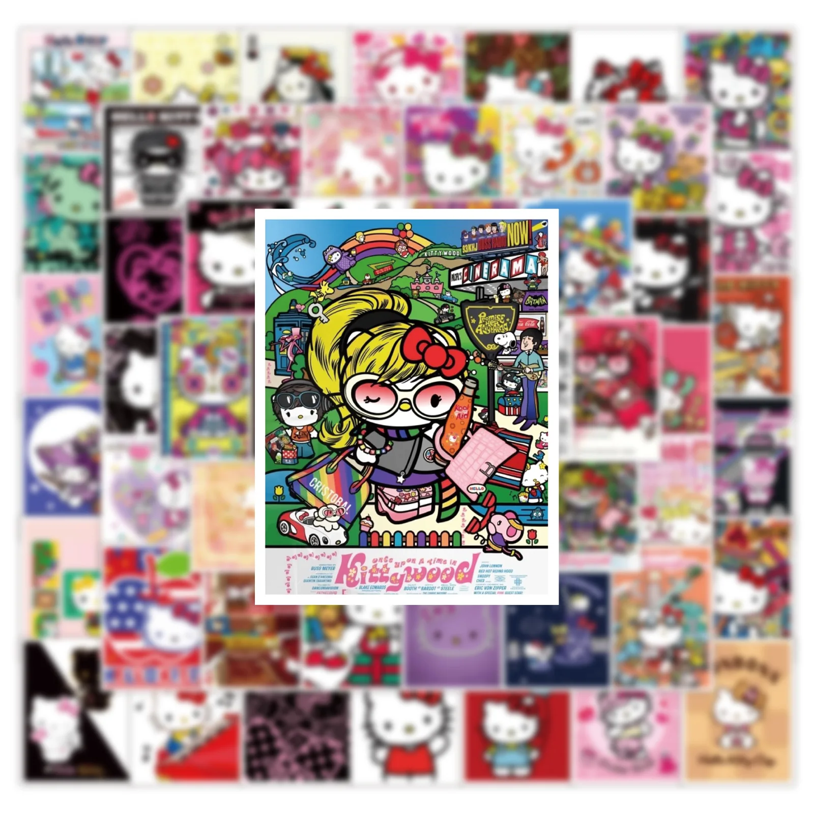 

10/30/60PCS Cartoon Cute Sanrio HelloKitty Poster Sticker DIY Phone Laptop Luggage Skateboard Graffiti Decals Fun for Gift