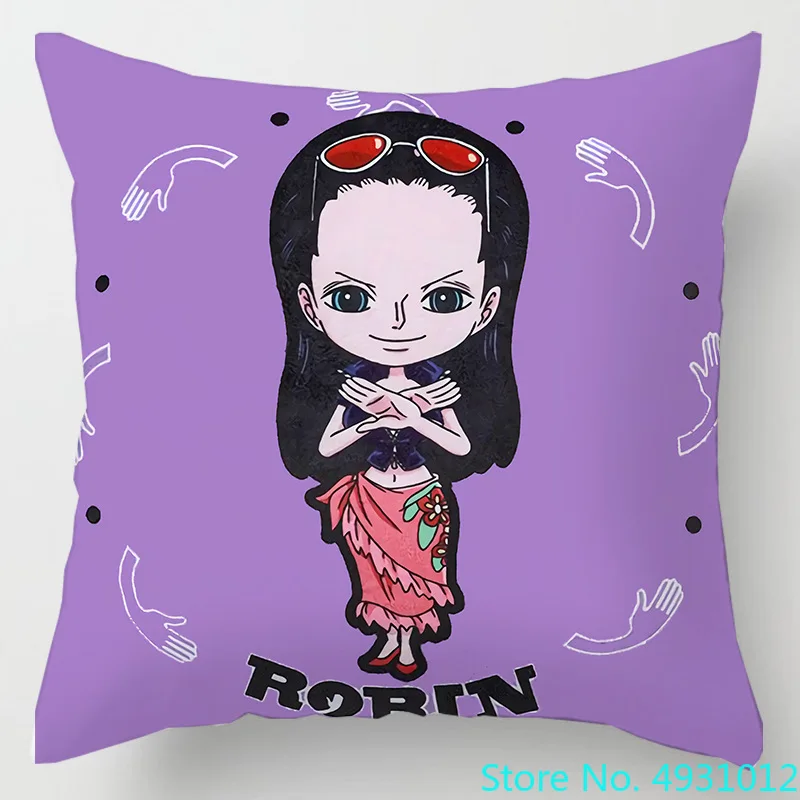 Anime One Piece Beauty Royin Nami Chopper Cushion Cover Pillowcase Sofa Car Home 45x45cm Bedroom Decoration Christmas Gift Toys