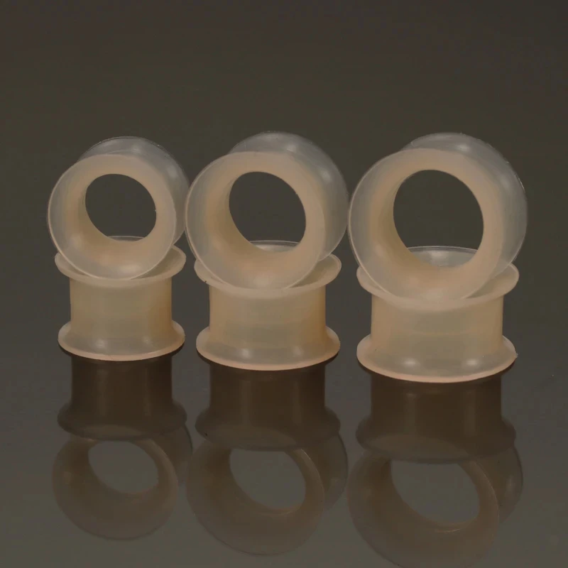 2 قطعة اللحم اللون مرنة سيليكون الأذن المقابس الأنفاق الأذن الثقب Earlets الأذن نقالات المتوسع الأذن توسعات مجوهرات للجسم #3