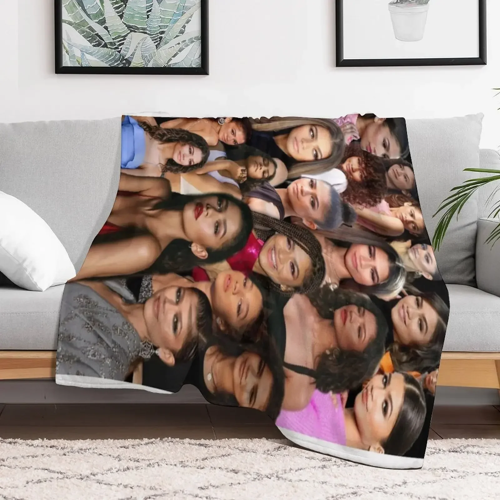 

Zendaya Montage Throw Blanket funny gift Bed covers Personalized Gift Blankets