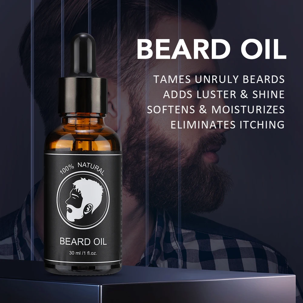 30ml Beard Growth Essential Oil Natural Mustache Growing Thicken More Beard Nourishing Growth Oil Keeps Beard Gloss Nourishes - Image 6