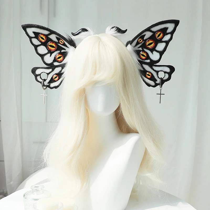 

Halloween Demon Animal Ear Headpiece Butterfly Fantasy Plush Hair Accessory Creature Furry Animal Cosplay Ear Hairband
