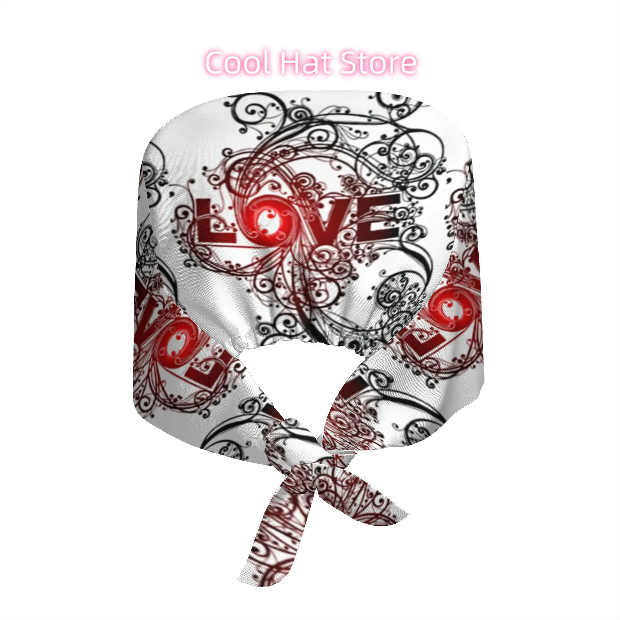 1pc Printed Breathable Trendy Mexico Christmas Gift Work Cap Love Swirl Pattern Print Hat Romantic Artistic Style Accessory for