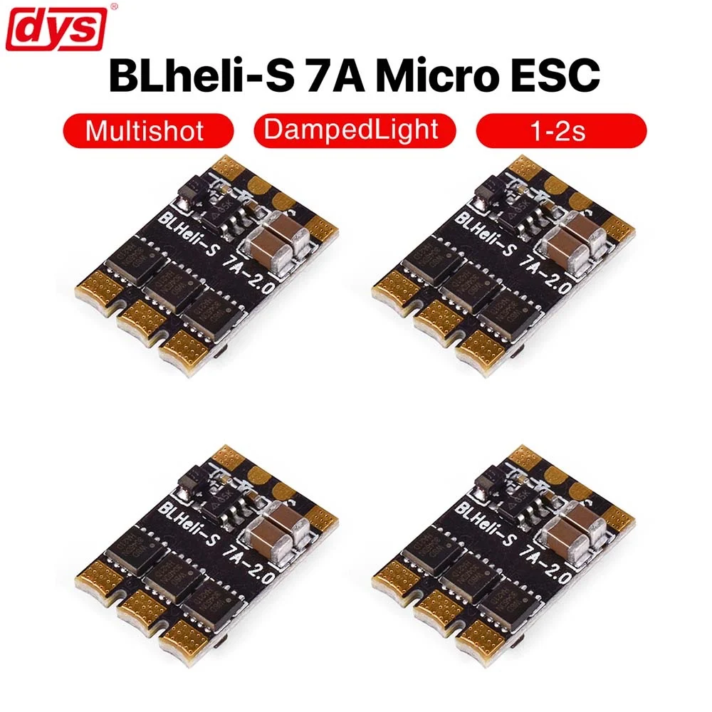 DYS XSD 7A BLheli_S RC ESC Micro Speed Controller Dshot600 / Dshot300 / Oneshot42 / Multishot 1-2s per Drone da corsa FPV fai da te