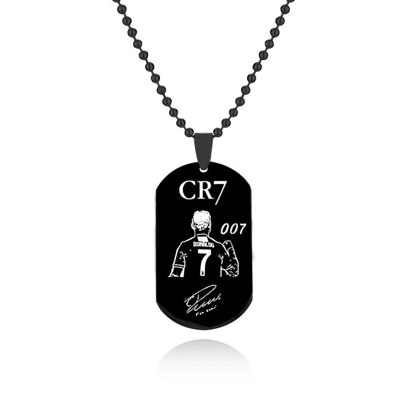 Stainless Steel Army Brand Pendant Necklace C Ronaldo 007 Jersey Men Boy Soccer Fan Gifts Football Jewelry Accessories