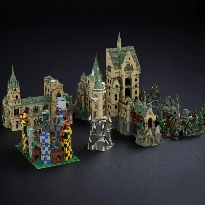 13088pcs MOC Ultimate Modular HP Castle Grounds Magic Wizard Medieval Fortress Model Building Blocks DIY Art Set Mega Toy Gift