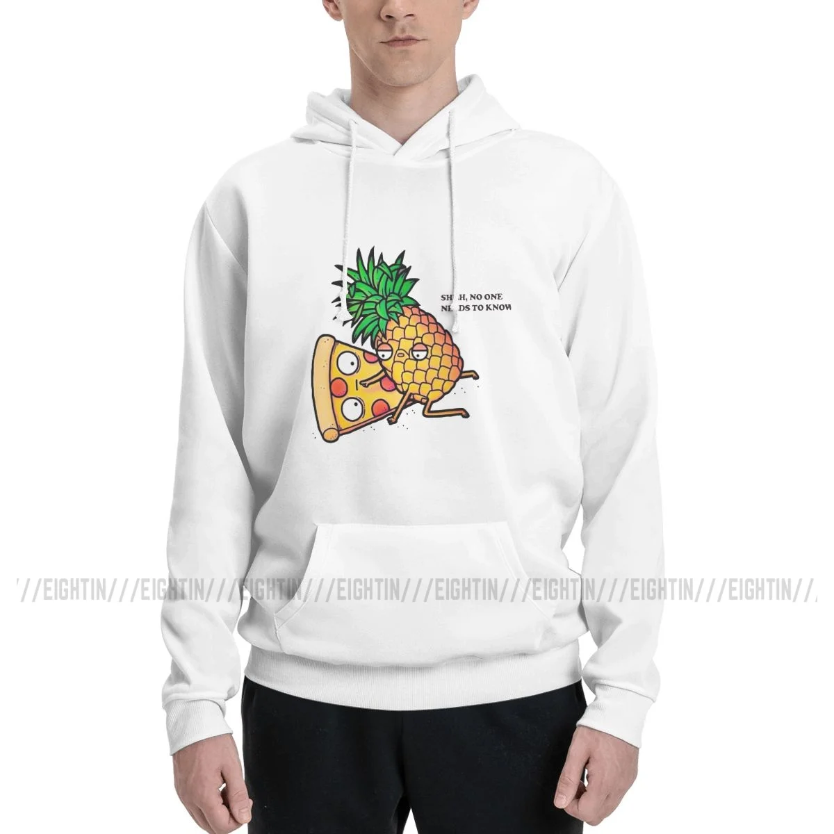 

Pizza And Pineapple No One Needs To Know Hoodie Men's Funny Sweatshirts Winter Oversized Pullovers