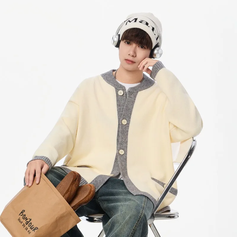 

2025 Winter New Slightly Loose Knit Cardigan Unisex Lazy Luxury Style Autumn Winter Casual Relaxed Fit Pullover Sweater