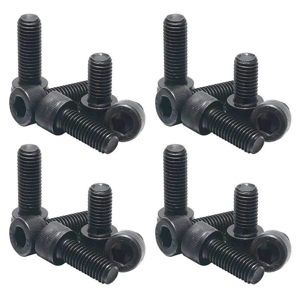 

60Pcs High Strength Carbon Steel Hexagonal Reverse Thread Screws Black Left Tooth Bolt Anti-Tooth for Precision