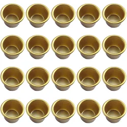 20pcs Golden Candle Cup Simple Metal Candle Insert For Taper Candles Decorative Diy Candle Holder Home Mini Aluminum Cups