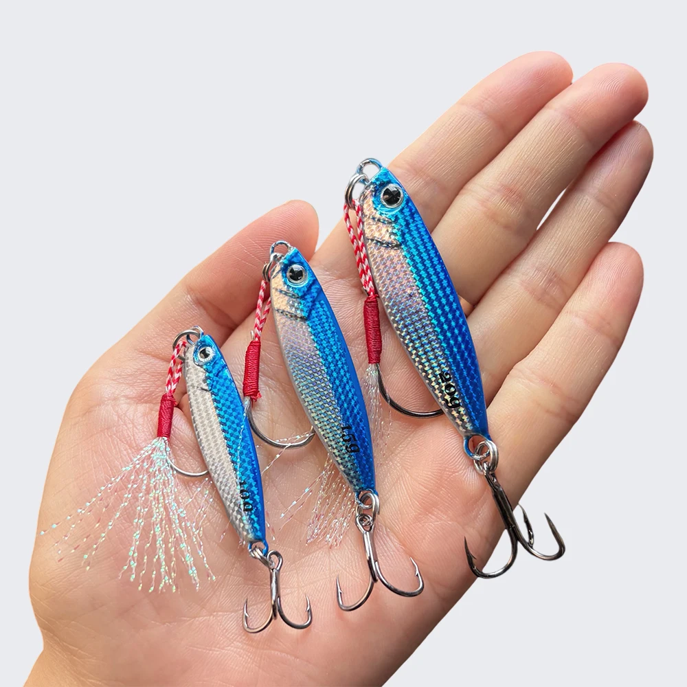 5 Stück 10g/15g/20g Metall-Jig-Angelköder-Set - Künstliche Barschköder, Forellen-Jigging-Köder für Süßwasser- und Salzwasserangeln – Detail 7