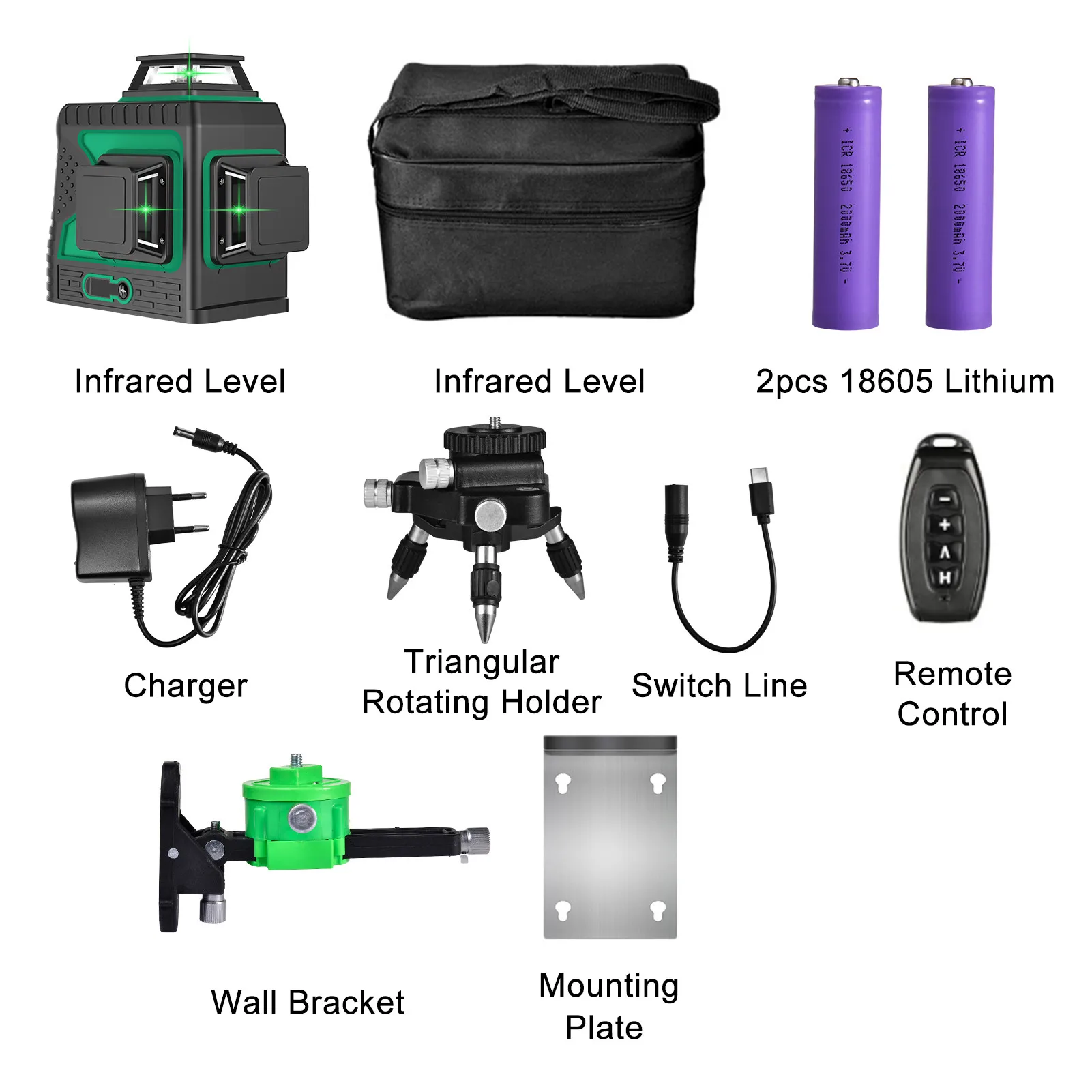 16/12 Lines 4D Laser Level green line SelfLeveling 360 Horizontal And Vertical Super Powerful Laser level green Beam laser leve