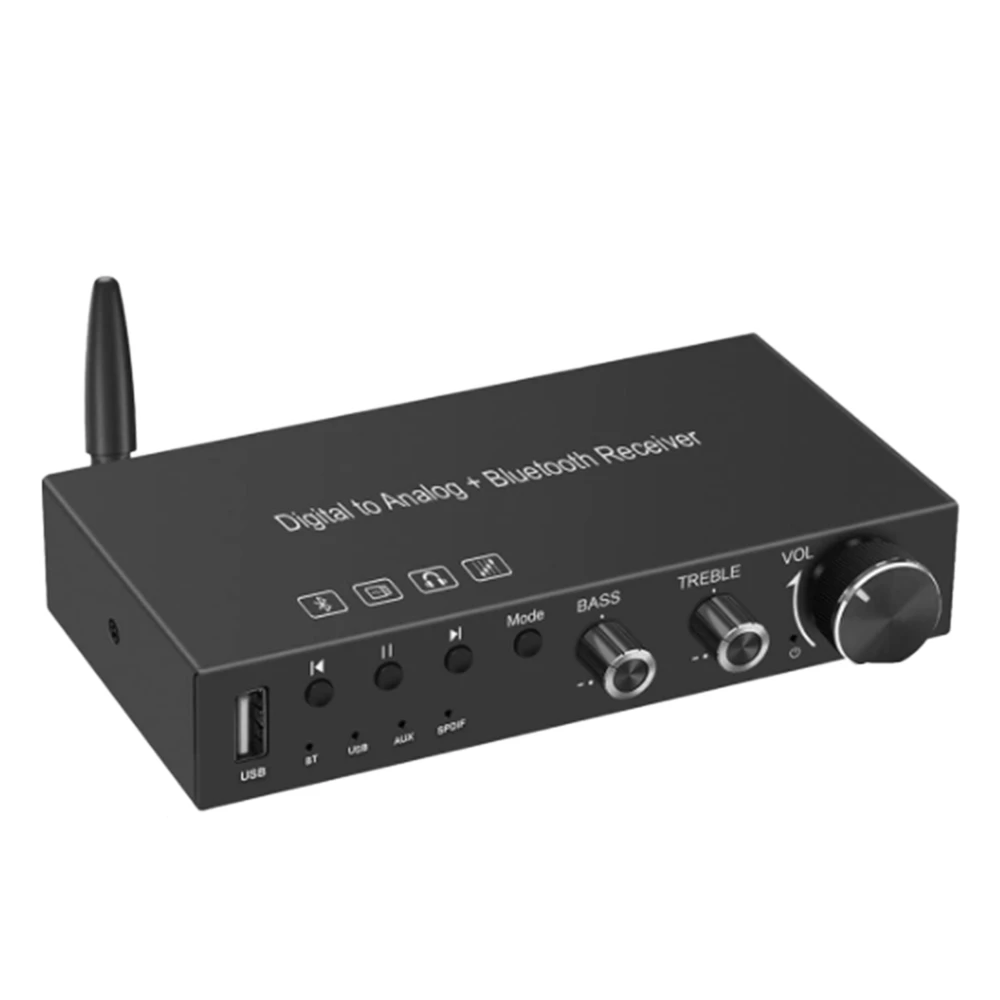 

USB 192KHz DAC Digital to Analog Converter with Headphone Amplifier Built-in Bluetooth 5.0 Receiver Music Player