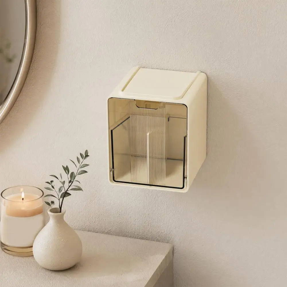 Wall Mounted Storage Box Organizer, With Transparent Window Modular Combination Design, Dispenser For Cotton Ball Floss Hairpin