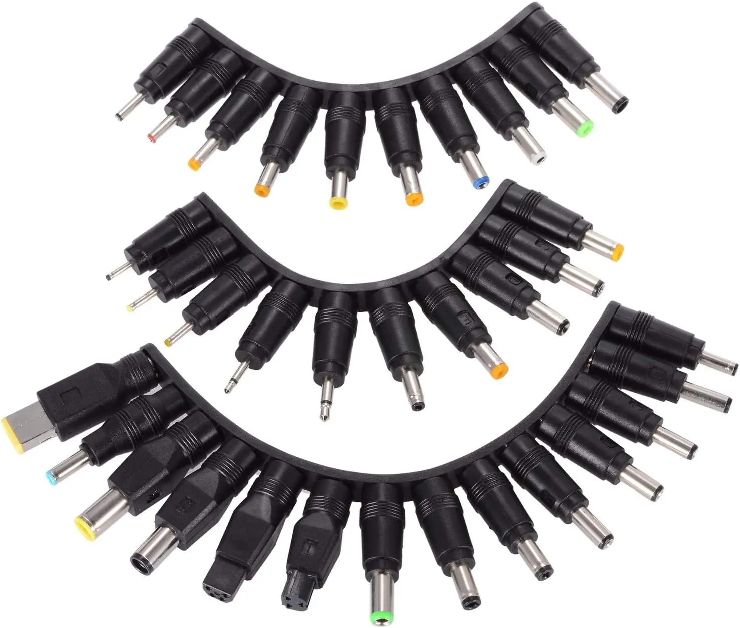 Kit Di 34 Adattatori Di Alimentazione Universal DC 5.5x2.1mm – Punte Per Caricabatterie Per Laptop, Router, Smartphone E Apparecchiature Di Sicurezza