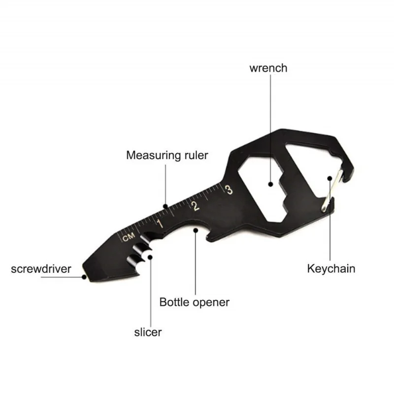 Flaschenöffner-Multitool, EDC-Gadget aus Edelstahl, 6-in-1-Flaschenöffner, Schraubenschlüssel, universelles Taschen-Rucksack-Werkzeug für den Alltag – Detail 3