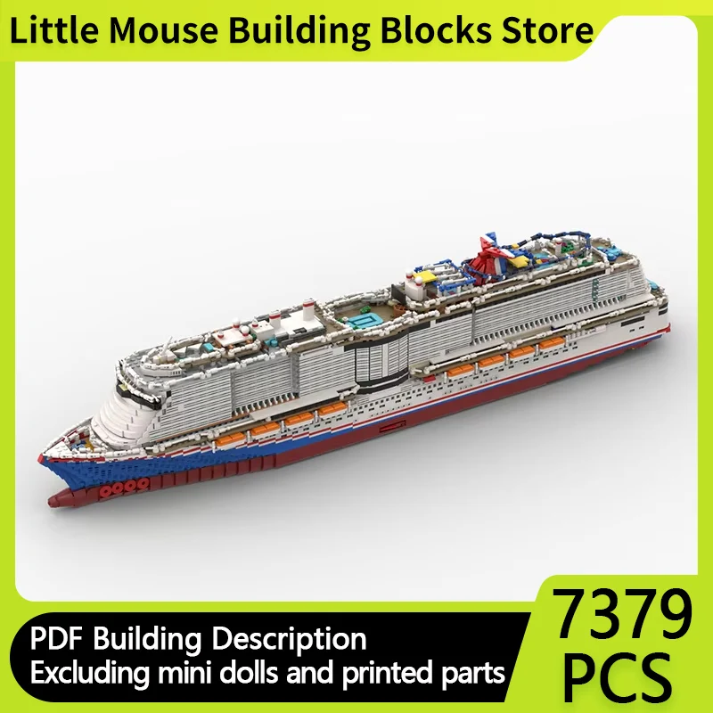 Boat Model MOC Building Bricks Carnival Roller Coaster Cruise Ship Modular Technology Gifts Holiday Assemble Children Toys Suit