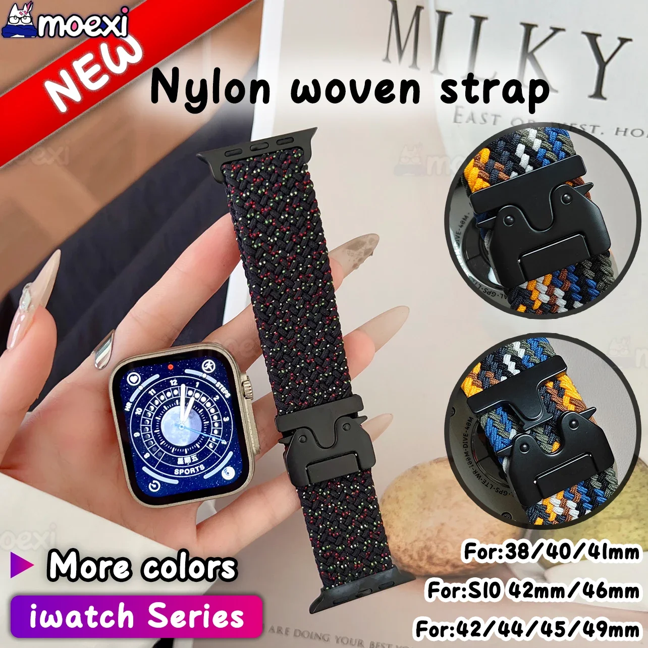 For ZD8 Ultra Nylon Weave strap DT ULTRA 2 Smart Watch X22 DT100 PRO MAX Hello3+ Pro HW22 GS7 iWO7 S10 S28 New Weave style Band