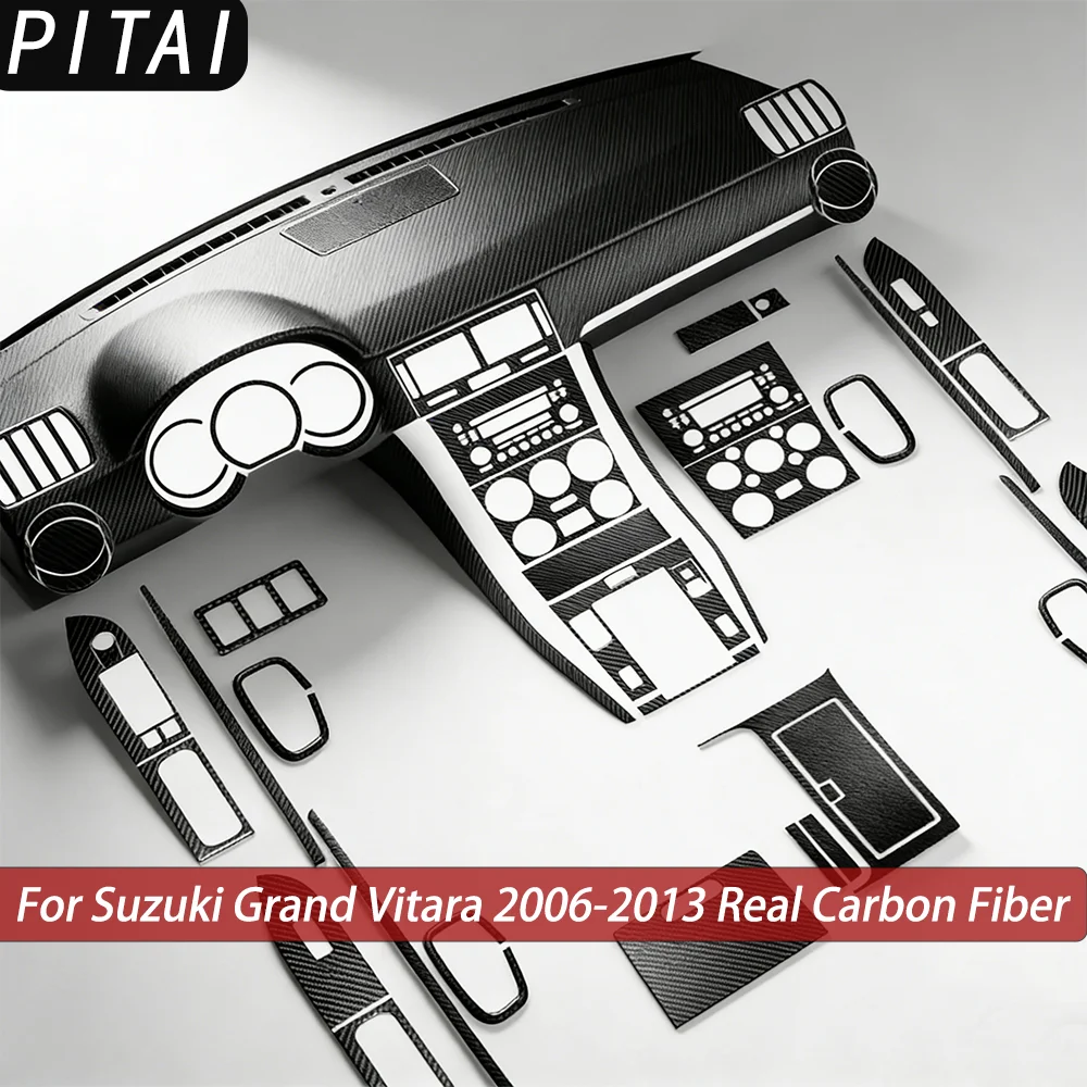 For Suzuki Grand Vitara 2006-2013 Carbon Fiber Interior Full Set Panel Trim Strips Car Interior Decorative Accessories Sticker