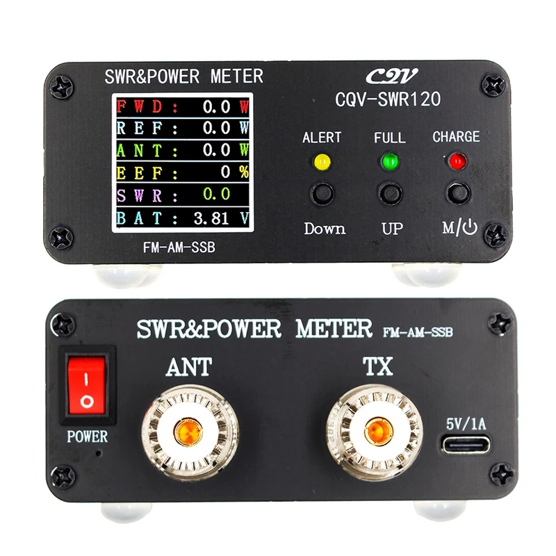 CQV-SWR120 120W SWR & Power Standing Wave Meter High Standing Wave Alarm Function 240 X 240 Full Color HD FM-AM-SSB Easy To Use