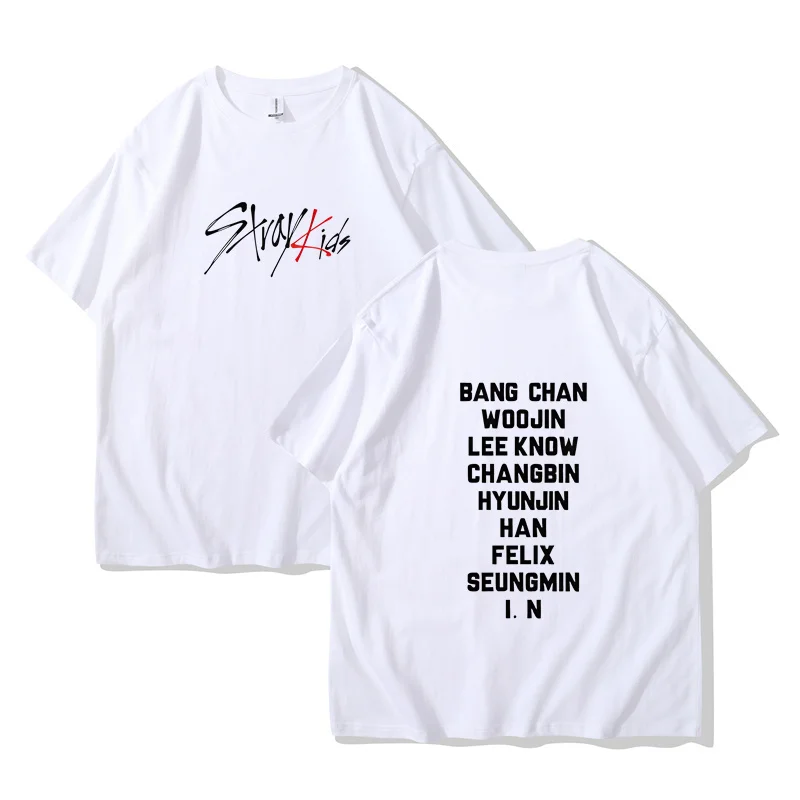 KPOP Stray Kids print fashion all-match summer trend T-shirt couple tops T-shirt men's fashion short  sleeve t-shirt