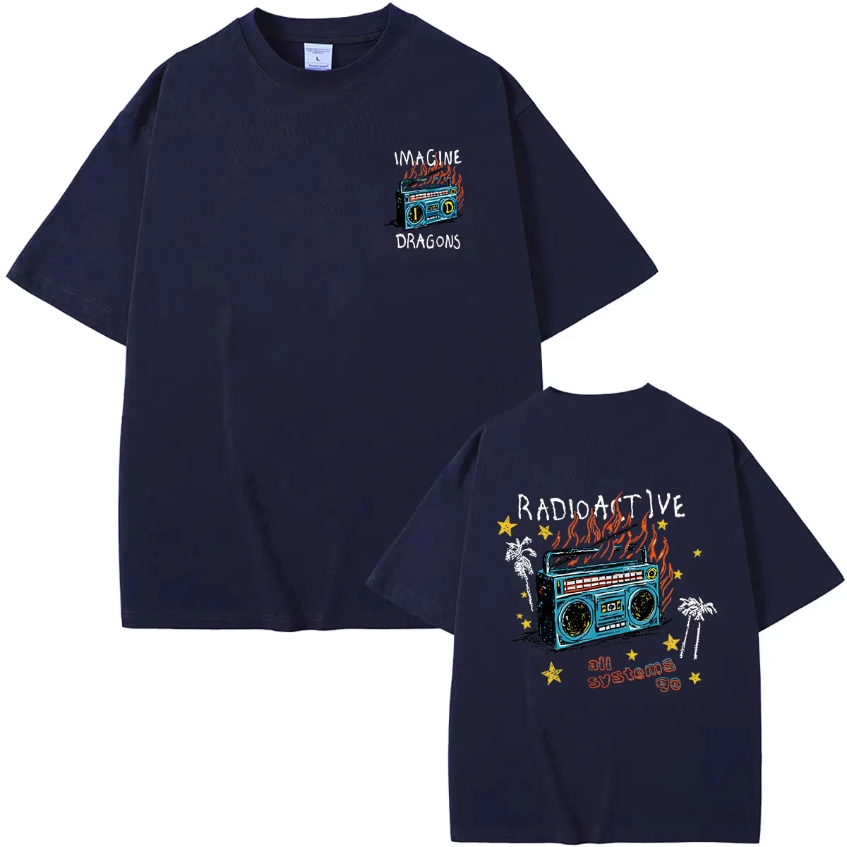 2026 Summer Hot Sale Rock Band Imagine Dragons Night Visions Radioactive Graphic T-shirt Unisex Casual Outdoor Cotton T-shirt