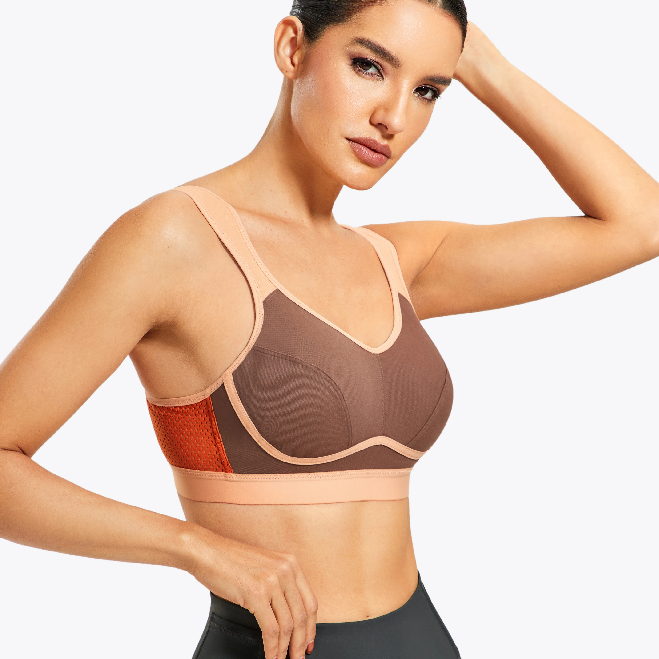 Sports Bra Woman Yoga  High Impact Support Bounce Control Workout Fitness Vests Gym Clothing Plus Size  Crop Tank Top Female