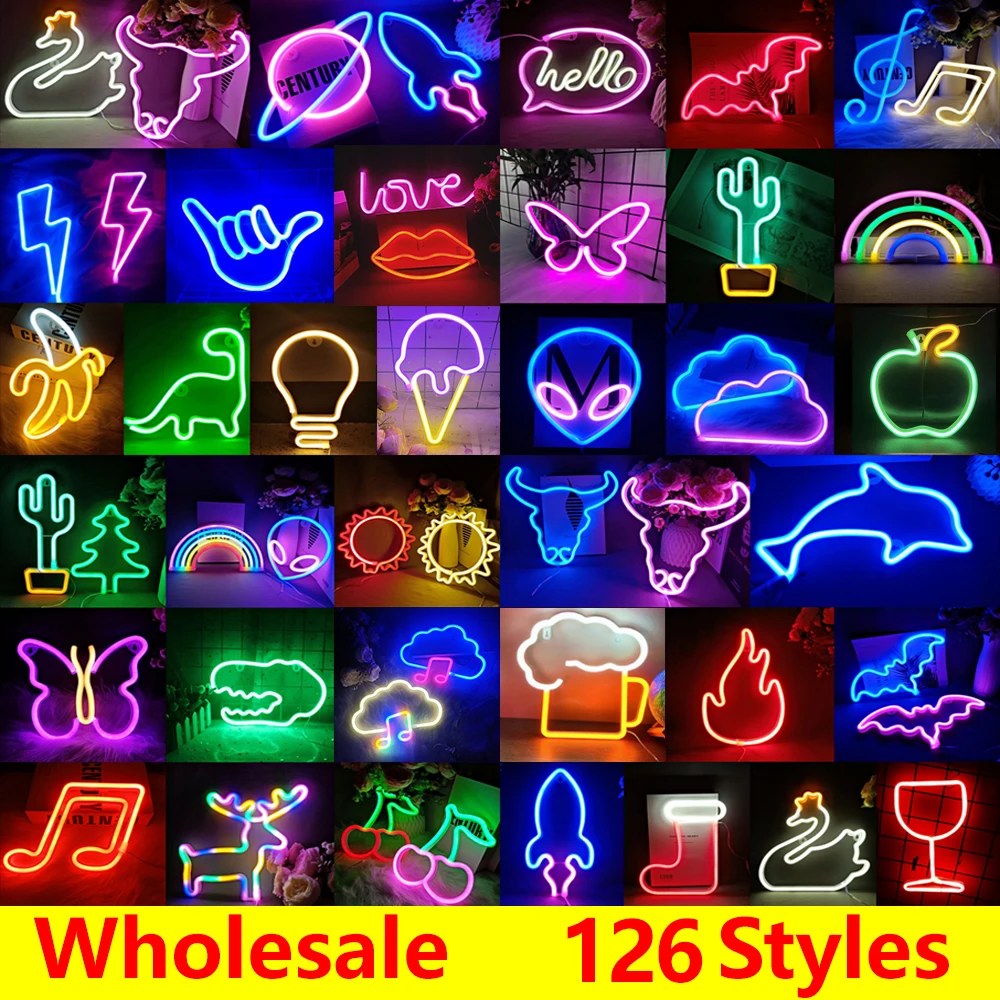 LED Neon Night Light Wall Hanging Neon Sign for Kids Room Home Bedroom Party Bar Wedding Decoration Christmas Gift Neon Lamp