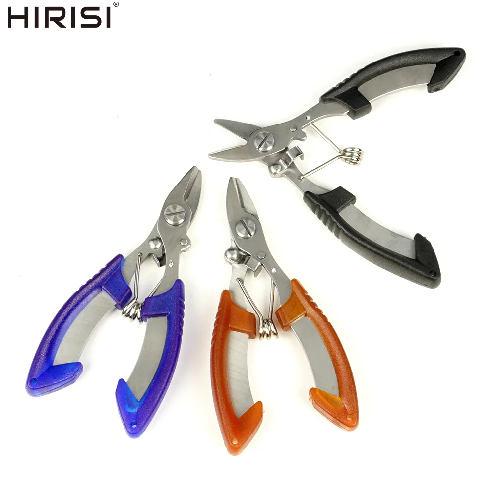 Hirisi JD03 Stainless Steel Fishing Scissors Tackle Tool with Nylon Pouch for Cutting PE Line Braid Monofilament Terminal Tackle