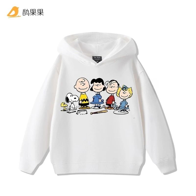 

Модные детские теплые топы с длинными рукавами и принтом Снупи, осенне-зимняя повседневная удобная флисовая толстовка для мальчиков и девочек