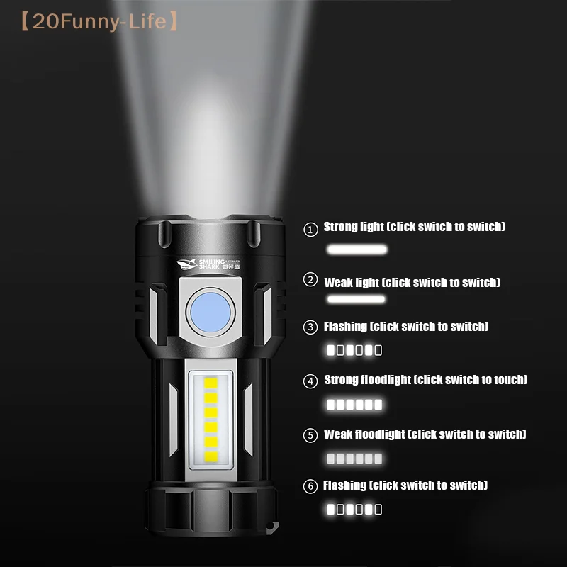 1 Pcs Multi - Function Outdoor Strong - Light Magnetic Mini Keychain Flashlight