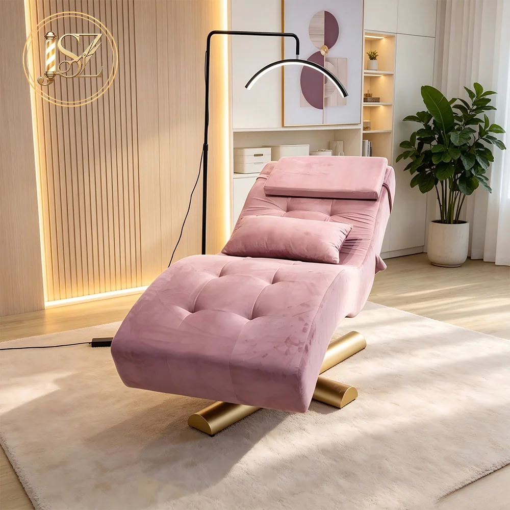 Adjustable Electric Lifting Eyelash Bed Synthetic Leather Comfortable Salon Facial Chair