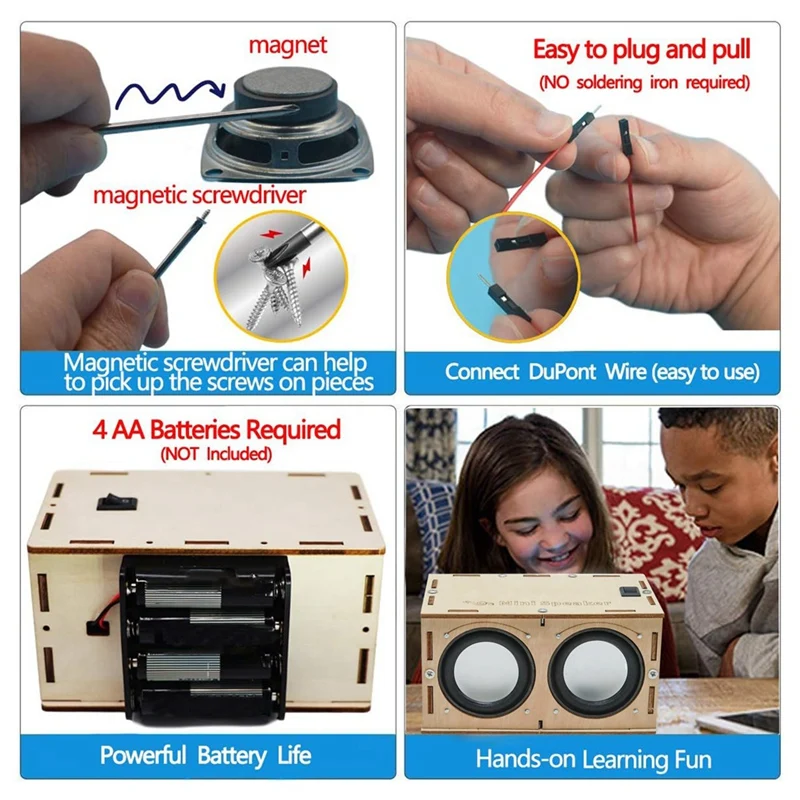 Speaker Science Experiment Electronic Sound Amplifier Builds Your Own Portable Wood Case Bluetooth Speaker Sound