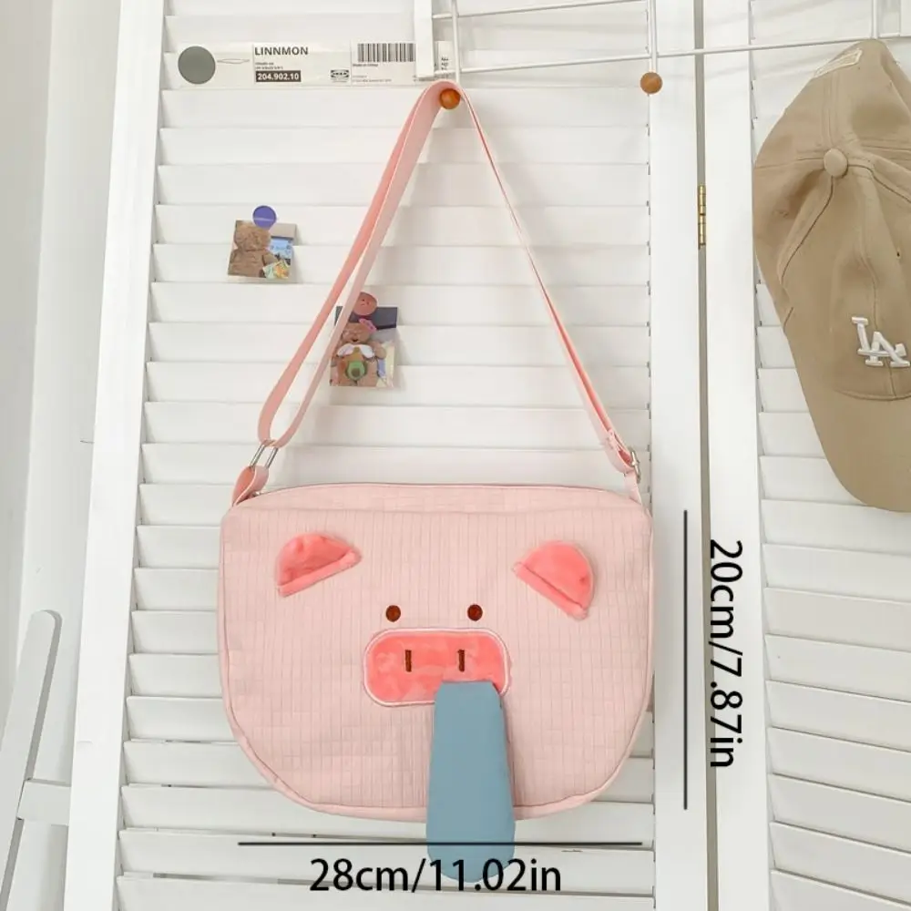 Simple Snot Capybara Shoulder Bag Carrot Cute Pink Piggy Crossbody Bag Fashion Bear Black Eyes Sling Bag Unisex