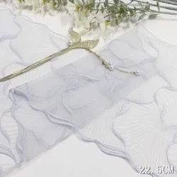 2meters Light Blue Embroidery Lace Trim Skirt Hem Underwear Sewing Material Craft DIY Apparel Fabrics Lace