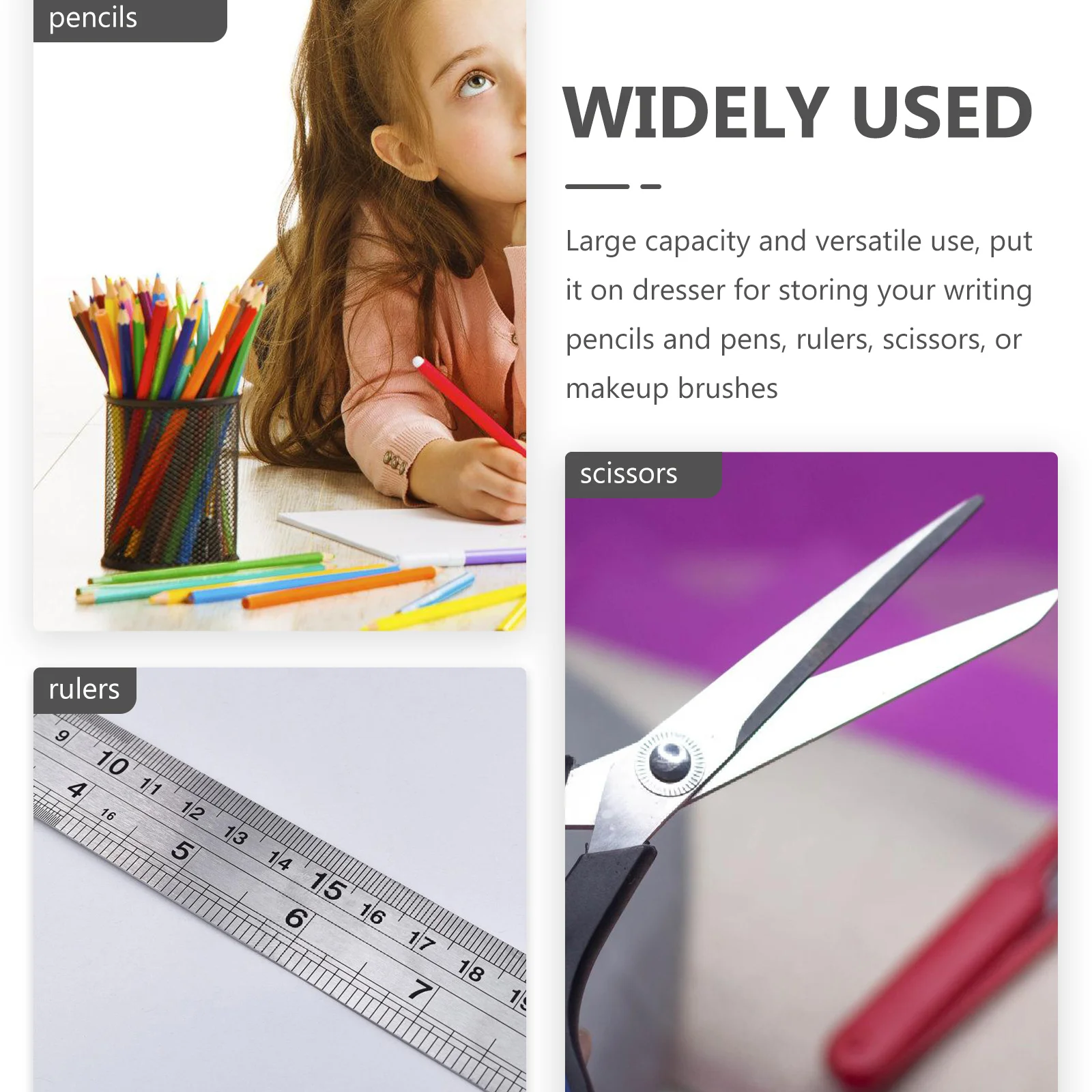 

Semi-circular Pen Holder Desk Organizer for Pens Storage Holders Pencil Office Organiser Makeup Brush