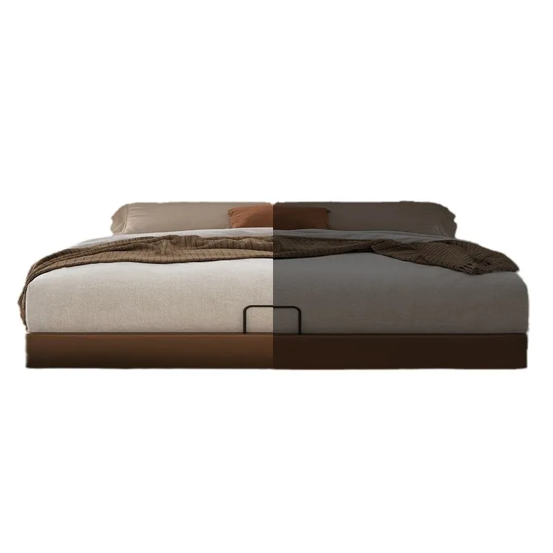 

Leather Italian light luxury modern simple size apartment double bedroom net soft bag bed