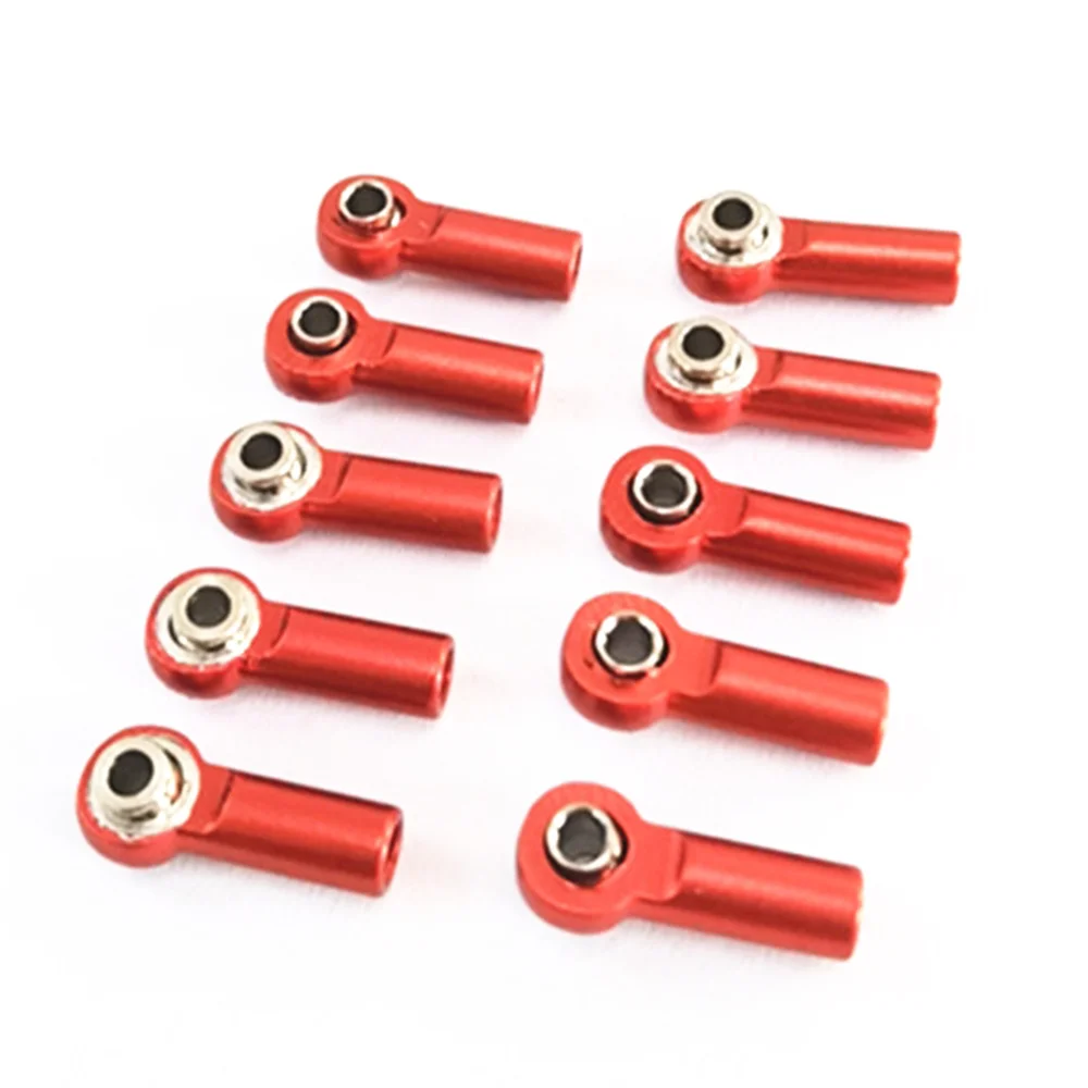 10Pcs Metal M2.5 Link Tie Rod End Ball Joint for Wltoys A959 12428 144001 WPL C24 MN D90 MN99S RC Car Parts,Red