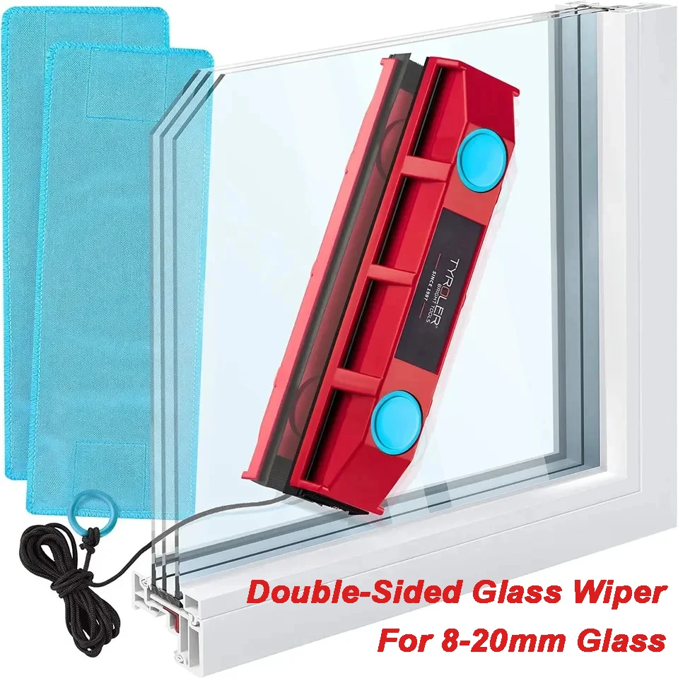 2024 Magnetic Window Cleaner Double Glazed Wiper 8-20mm Cleaning Tool for High-Rise Home Double Glazed Windows